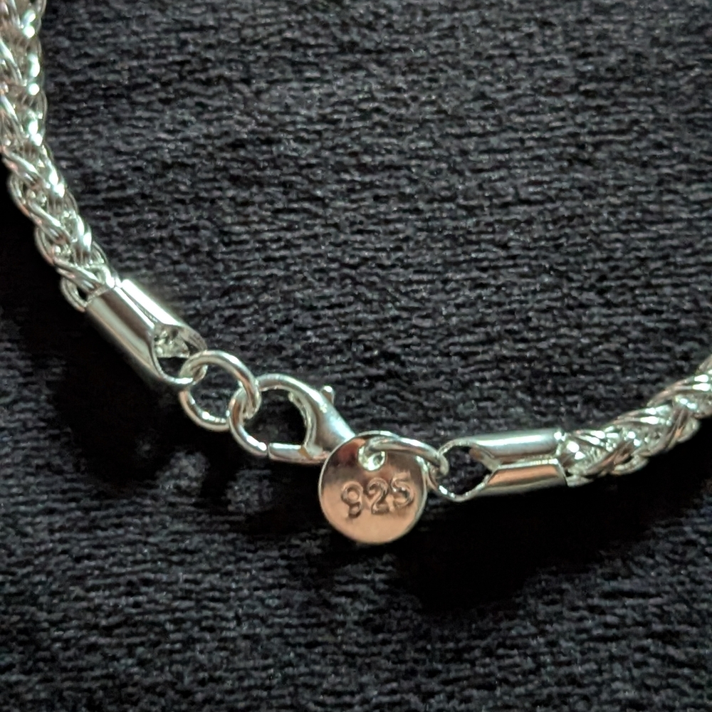 Sterling Silver 925 Chain Bracelet 4mm Women - Picture 4 of 7